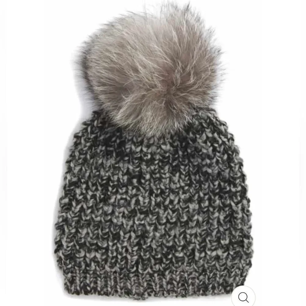 Kyi Kyi Fox fur Pom Pom Beanie